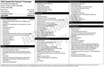 2022 Honda Pilot Touring 7 Passenger