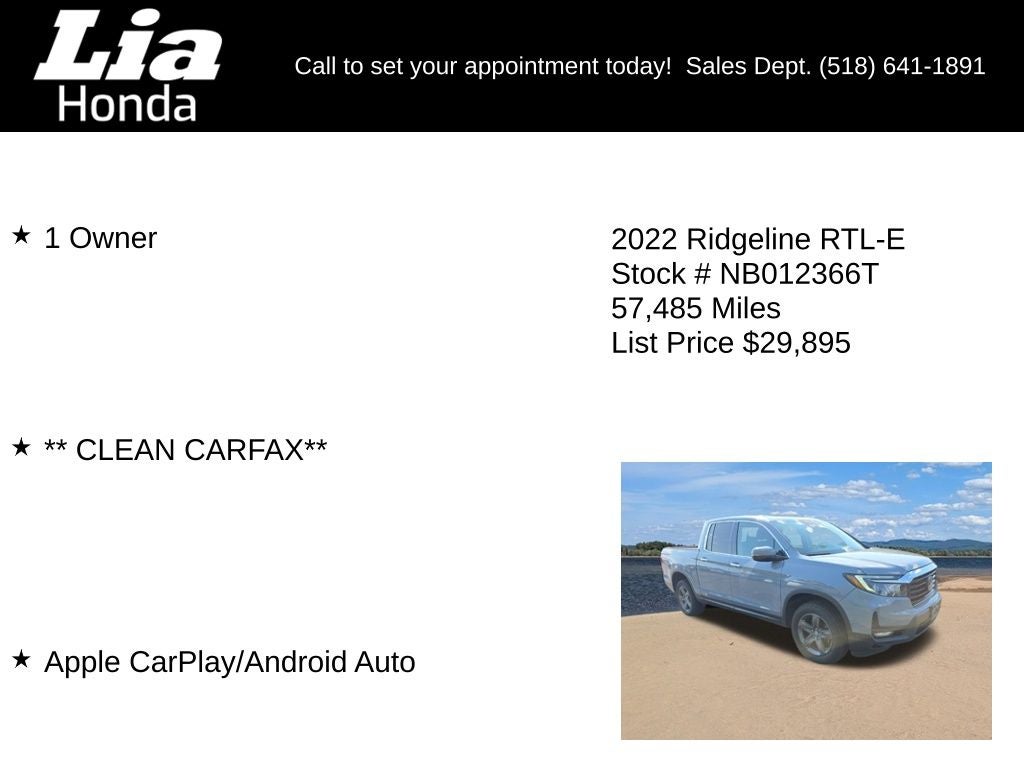 2022 Honda Ridgeline RTL-E