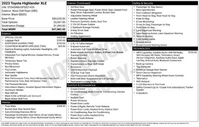 2023 Toyota Highlander XLE
