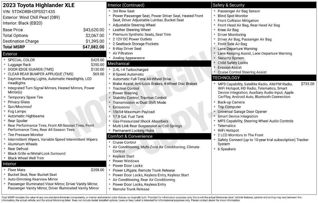 2023 Toyota Highlander XLE