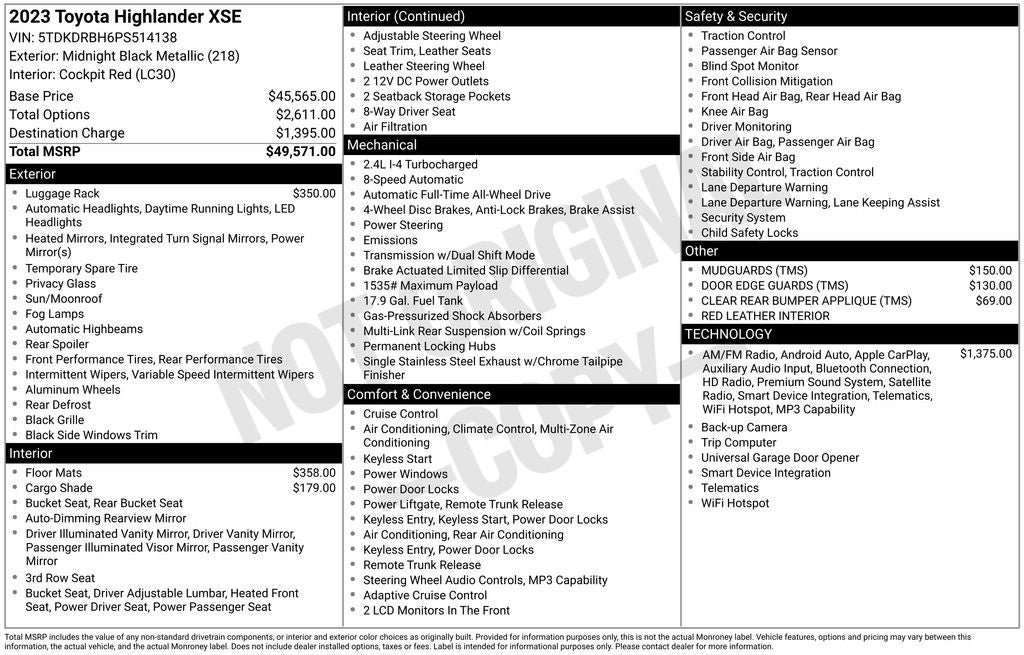 2023 Toyota Highlander XSE