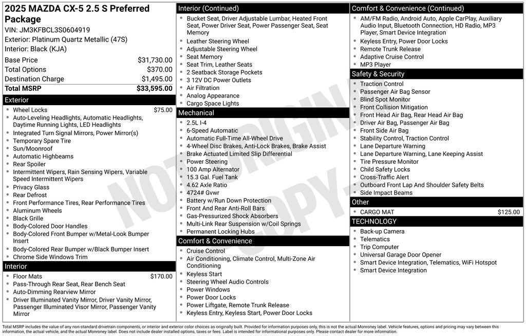 2025 Mazda Mazda CX-5 2.5 S Preferred Package