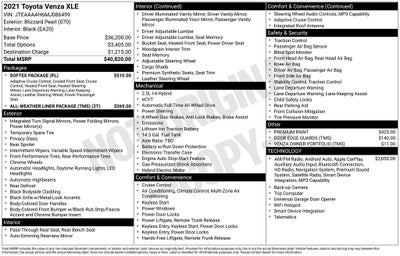2021 Toyota Venza XLE