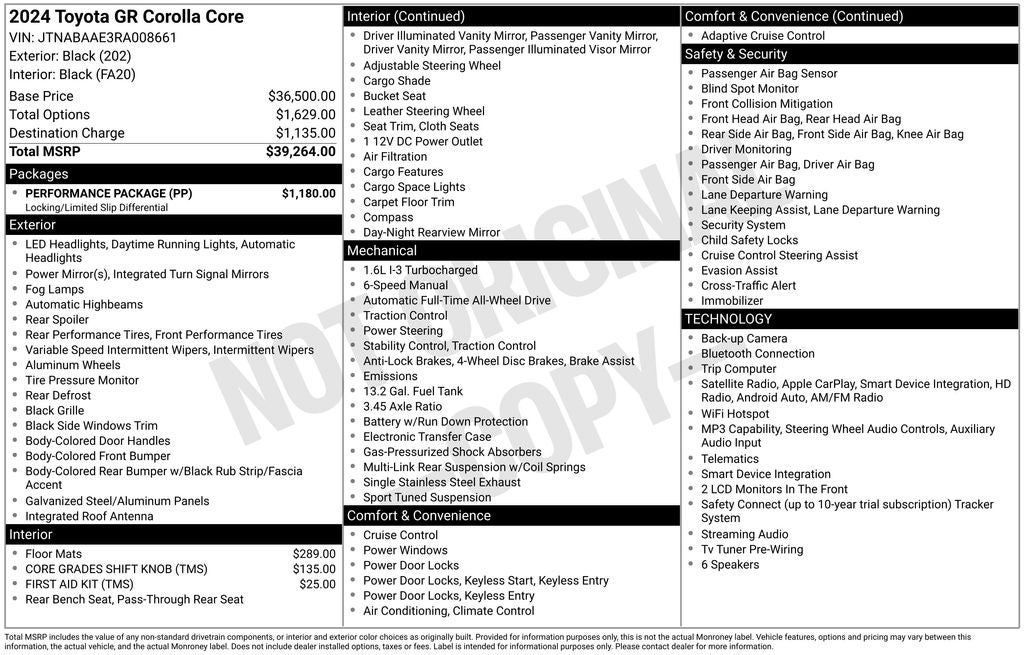 2024 Toyota GR Corolla Core