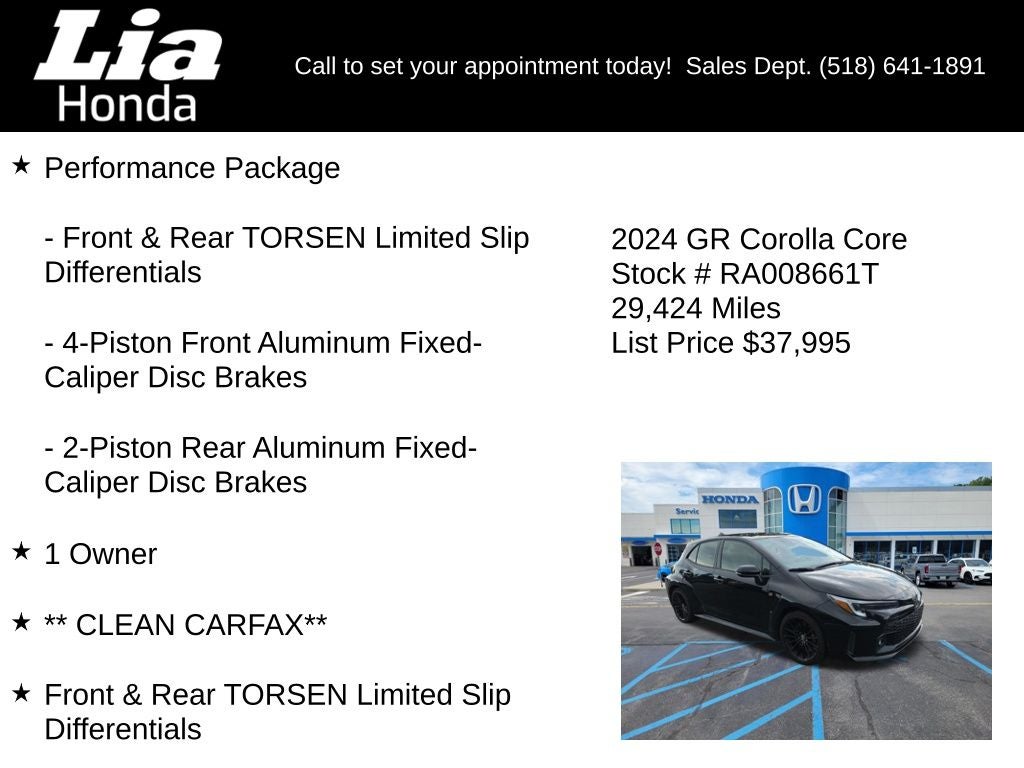 2024 Toyota GR Corolla Core