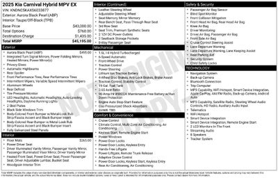 2025 Kia Carnival Hybrid EX