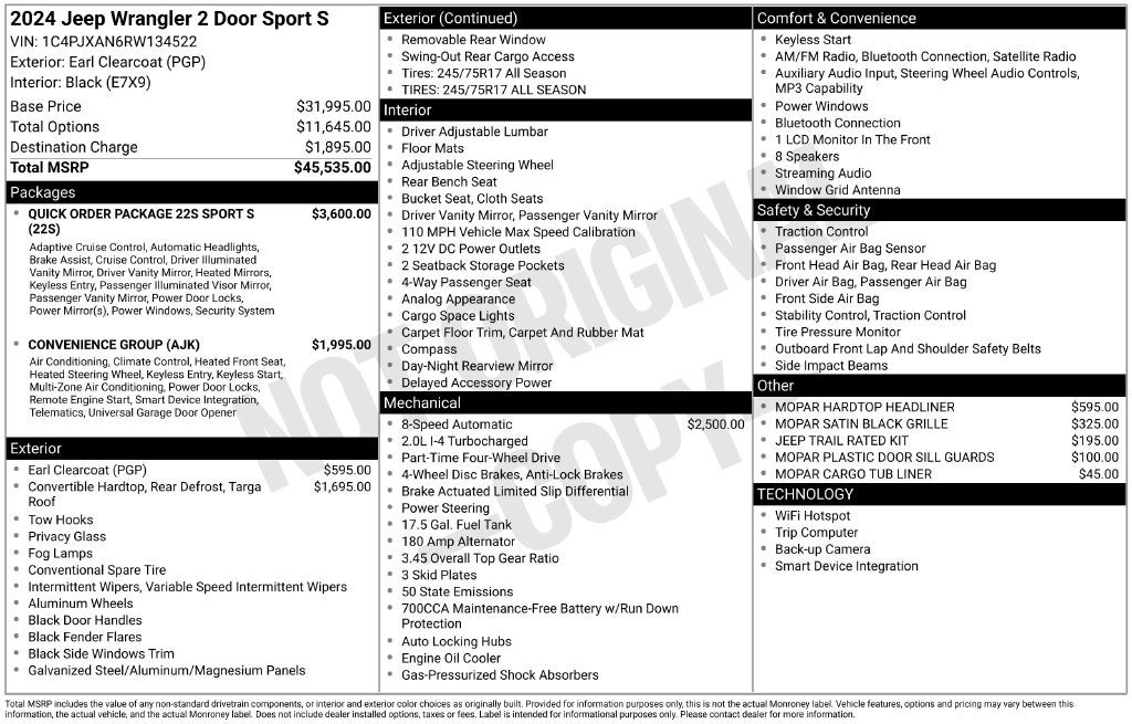 2024 Jeep Wrangler Sport S