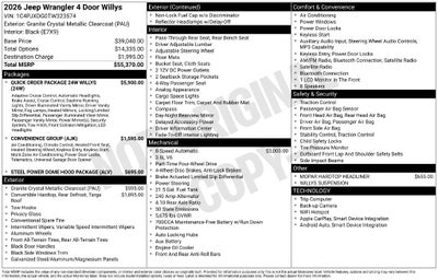 2026 Jeep Wrangler Willys