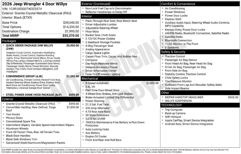 2026 Jeep Wrangler Willys