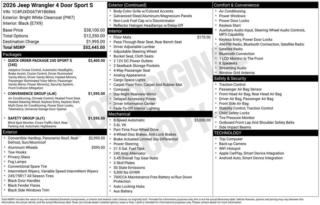 2026 Jeep Wrangler Sport S