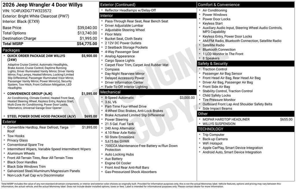 2026 Jeep Wrangler Willys