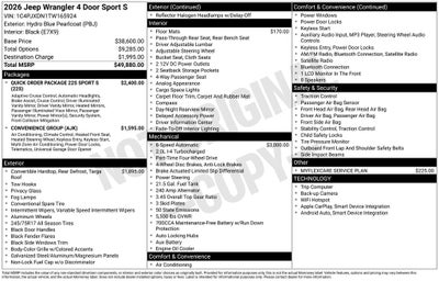 2026 Jeep Wrangler Sport S