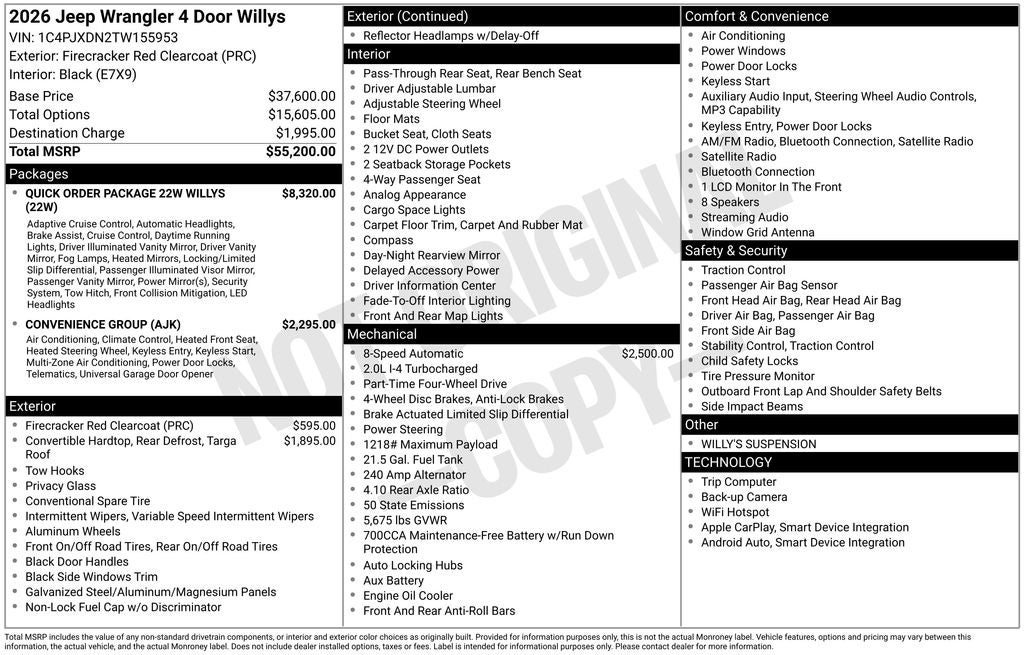 2026 Jeep Wrangler Willys