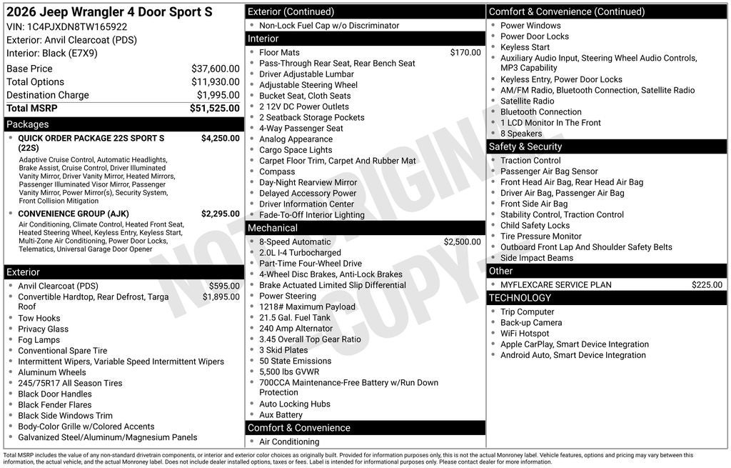 2026 Jeep Wrangler Sport S