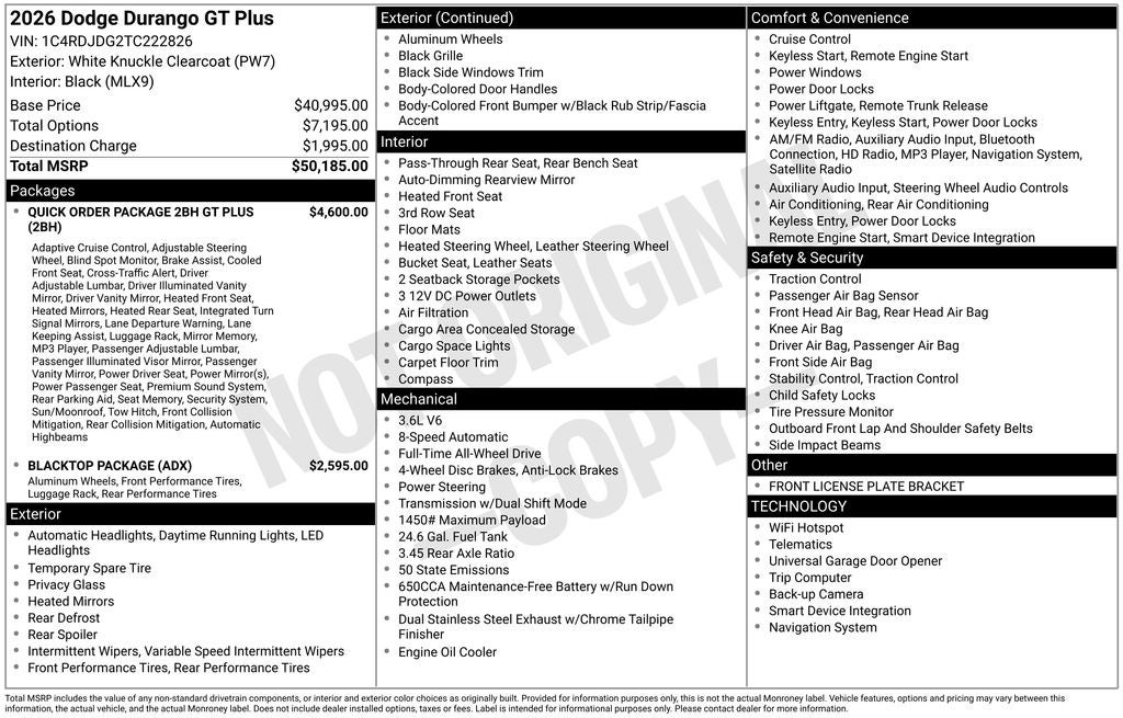 2026 Dodge Durango GT Plus