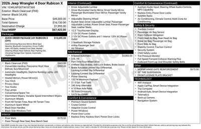 2026 Jeep Wrangler Rubicon X