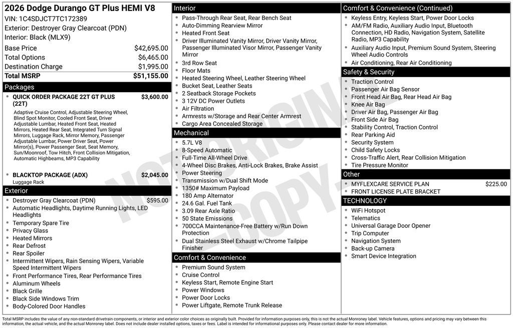 2026 Dodge Durango GT Plus HEMI V8
