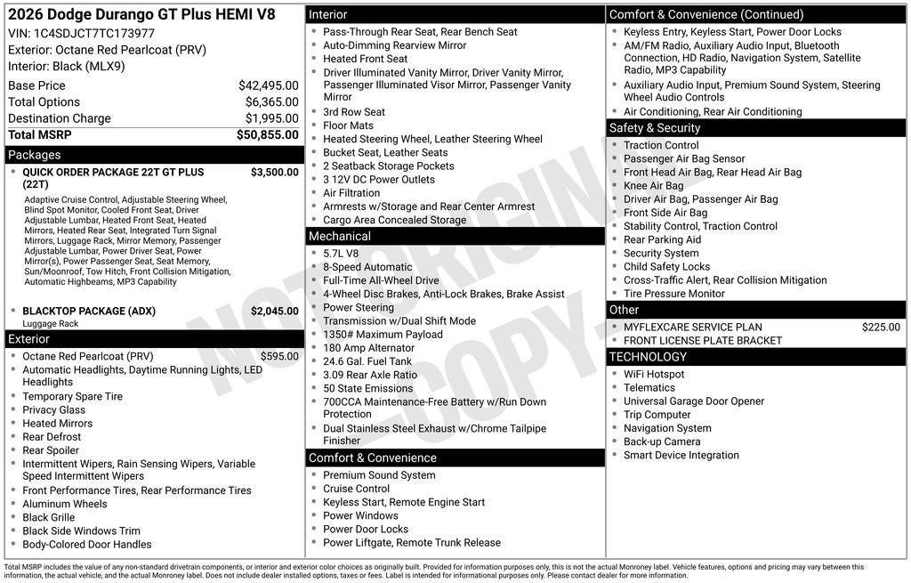 2026 Dodge Durango GT