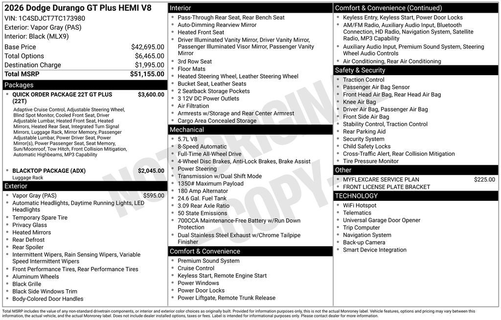 2026 Dodge Durango GT