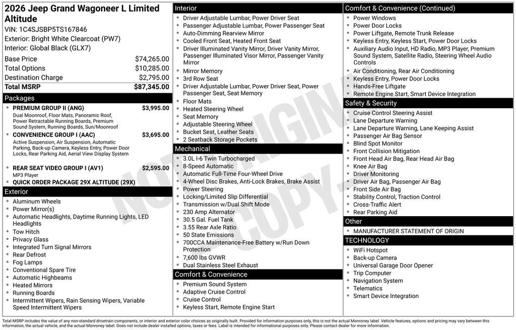 2026 Jeep Grand Wagoneer L Limited Altitude