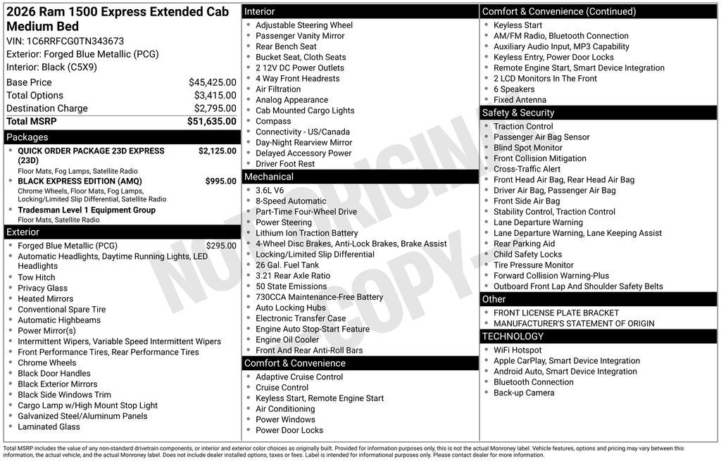 2026 RAM 1500 Express 4D Quad Cab