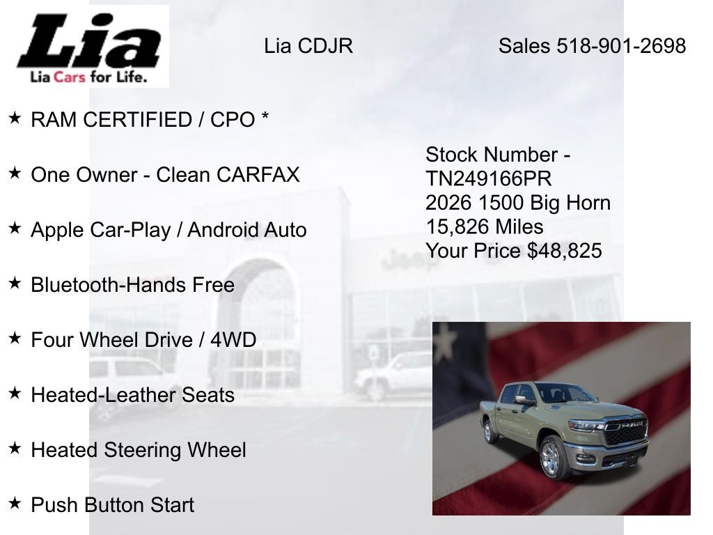 2026 RAM 1500 Big Horn/Lone Star 4D Crew Cab