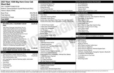 2027 RAM 1500 Big Horn/Lone Star 4D Crew Cab