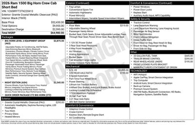 2026 RAM 1500 Big Horn/Lone Star 4D Crew Cab
