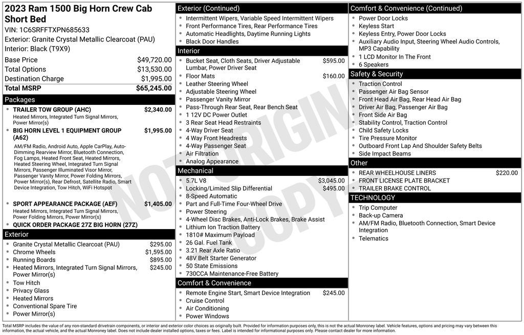 2023 RAM 1500 Big Horn/Lone Star 4D Crew Cab