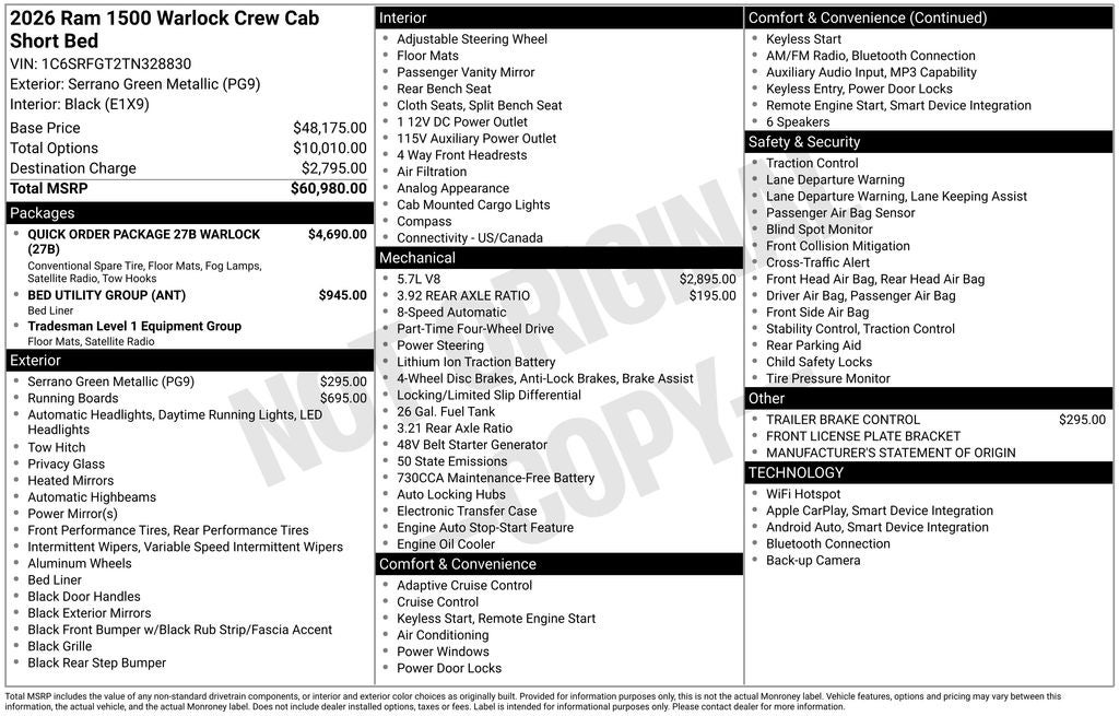 2026 RAM 1500 Warlock 4D Crew Cab