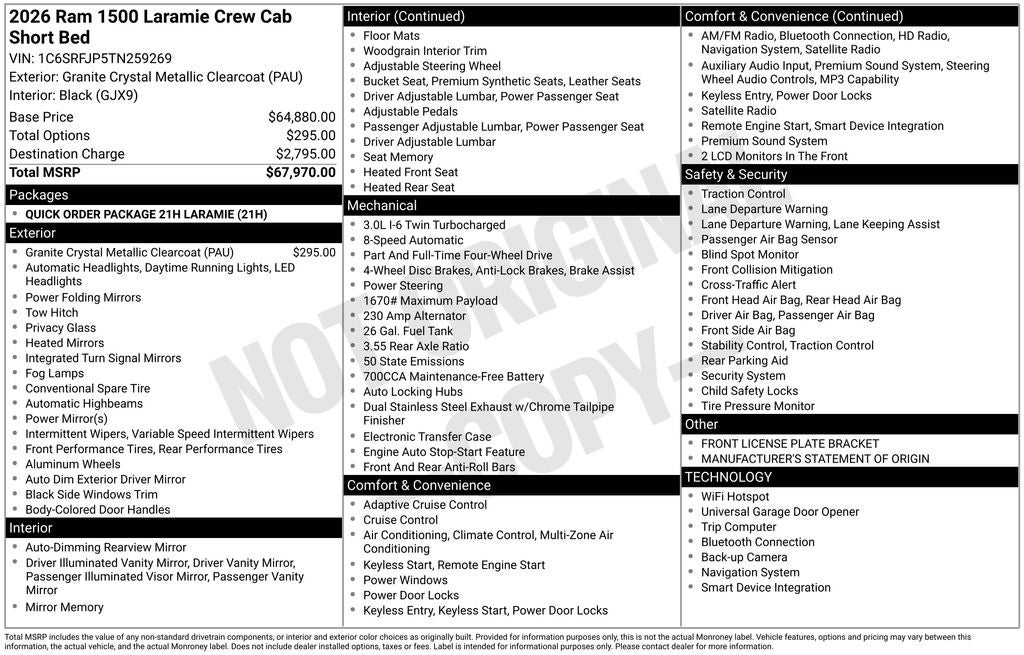2026 RAM 1500 Laramie 4D Crew Cab