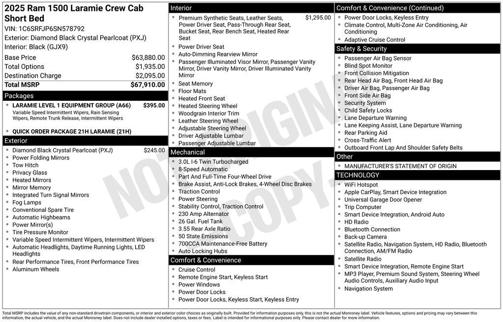 2025 RAM 1500 Laramie 4D Crew Cab