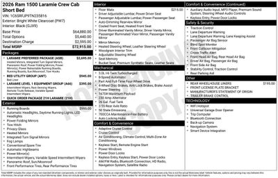 2026 RAM 1500 Laramie 4D Crew Cab