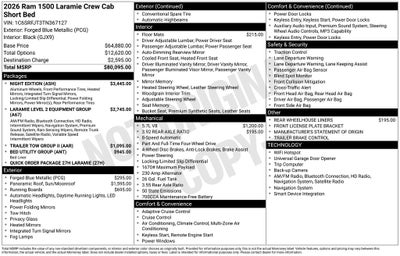 2026 RAM 1500 Laramie 4D Crew Cab