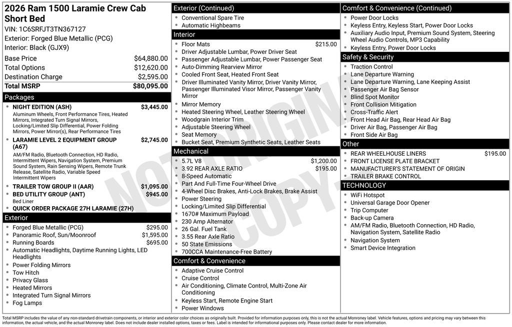 2026 RAM 1500 Laramie 4D Crew Cab
