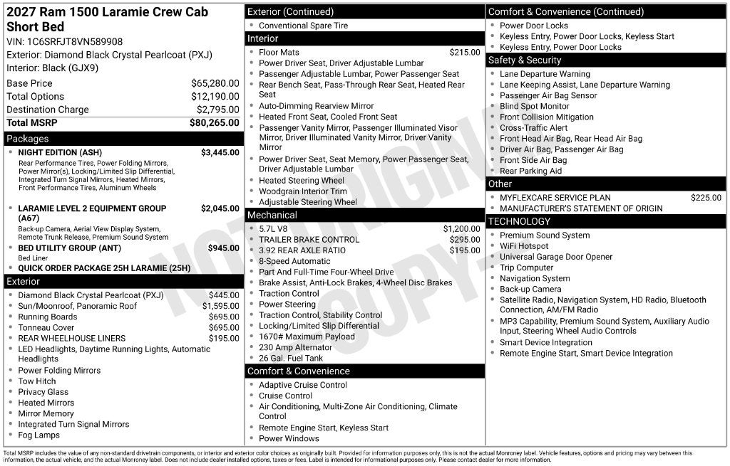 2027 RAM 1500 Laramie 4D Crew Cab
