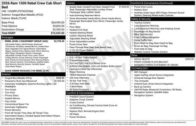 2026 RAM 1500 Rebel 4D Crew Cab