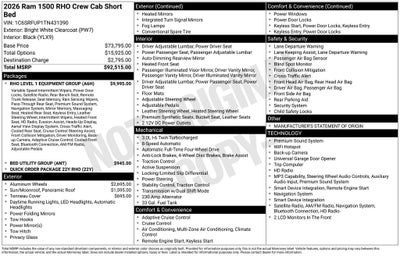 2026 RAM 1500 RHO 4D Crew Cab