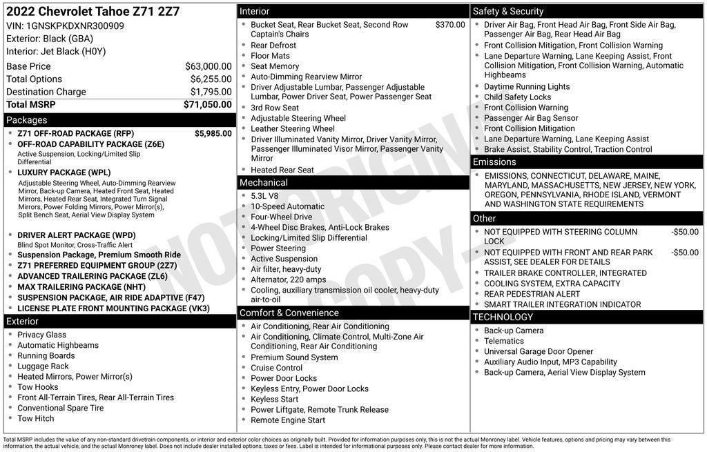 2022 Chevrolet Tahoe Z71