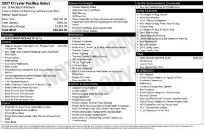 2027 Chrysler Pacifica Select