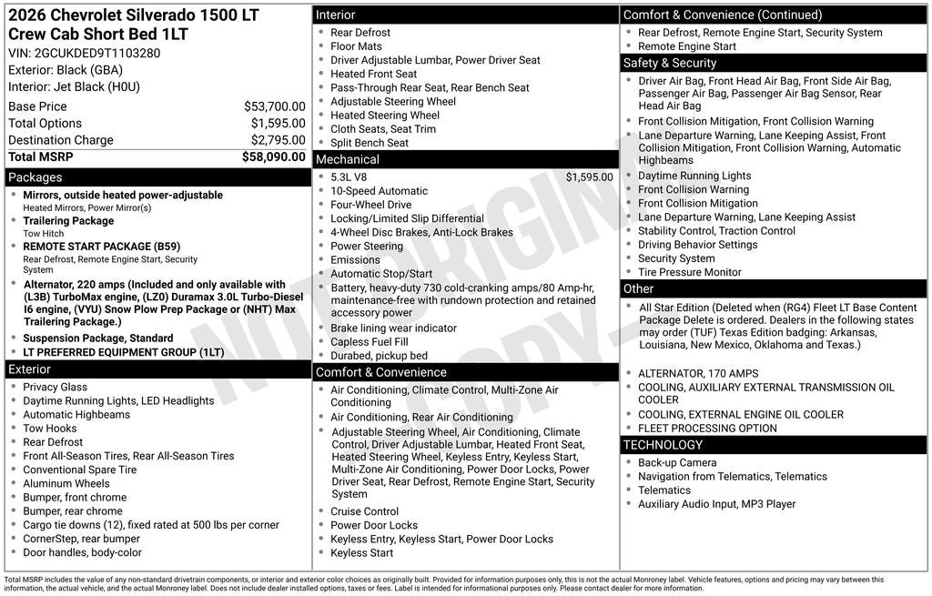 2026 Chevrolet Silverado 1500 LT LT1