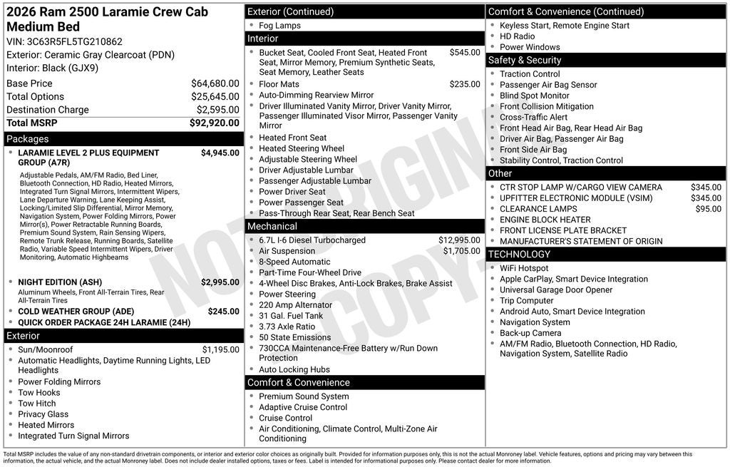 2026 RAM 2500 Laramie