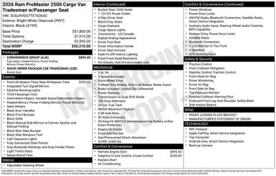 2026 RAM ProMaster 2500 High Roof