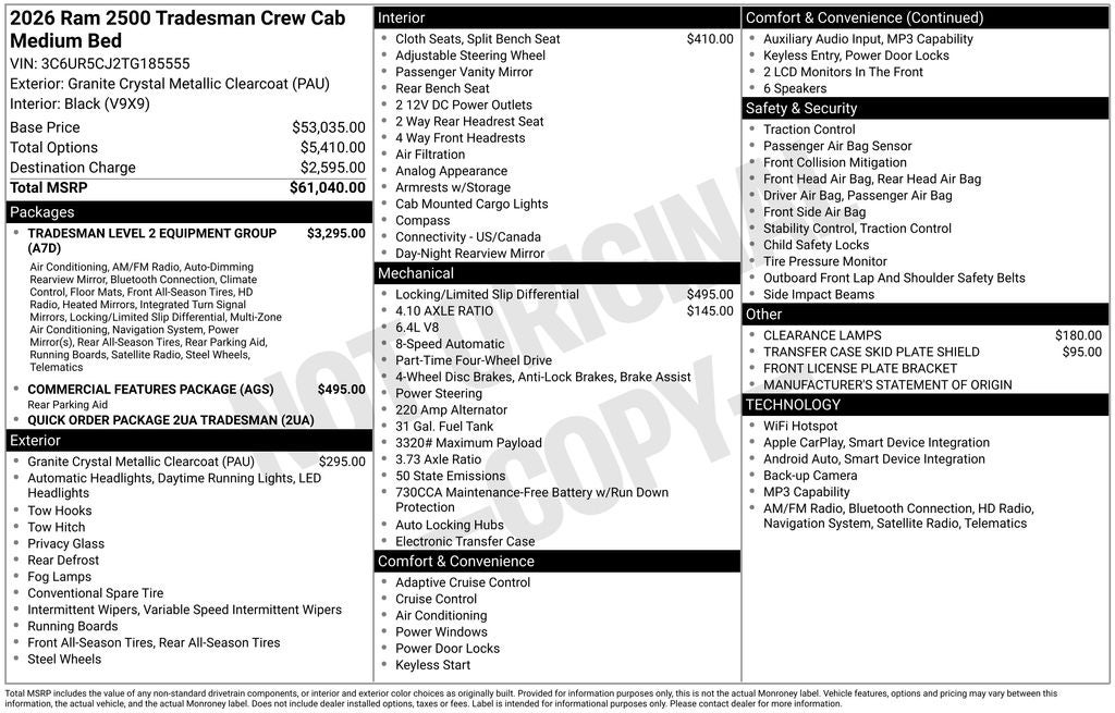 2026 RAM 2500 Tradesman