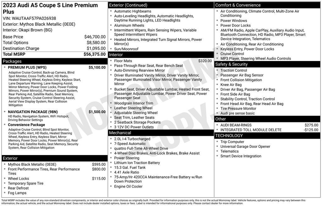2023 Audi A5 45 S line Premium Plus quattro