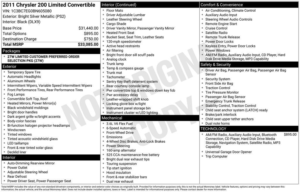 2011 Chrysler 200 Limited