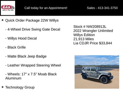 2022 Jeep Wrangler Unlimited Willys
