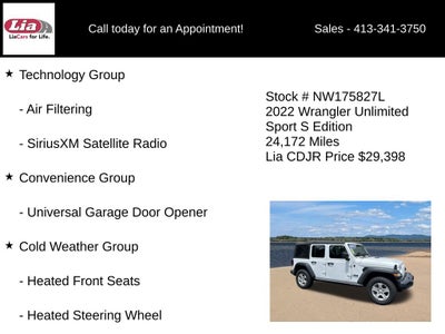 2022 Jeep Wrangler Unlimited Sport S