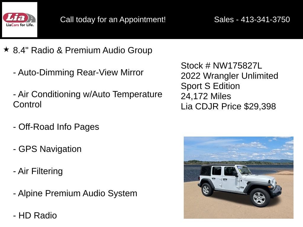 2022 Jeep Wrangler Unlimited Sport S
