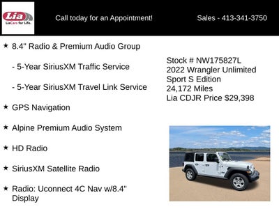 2022 Jeep Wrangler Unlimited Sport S